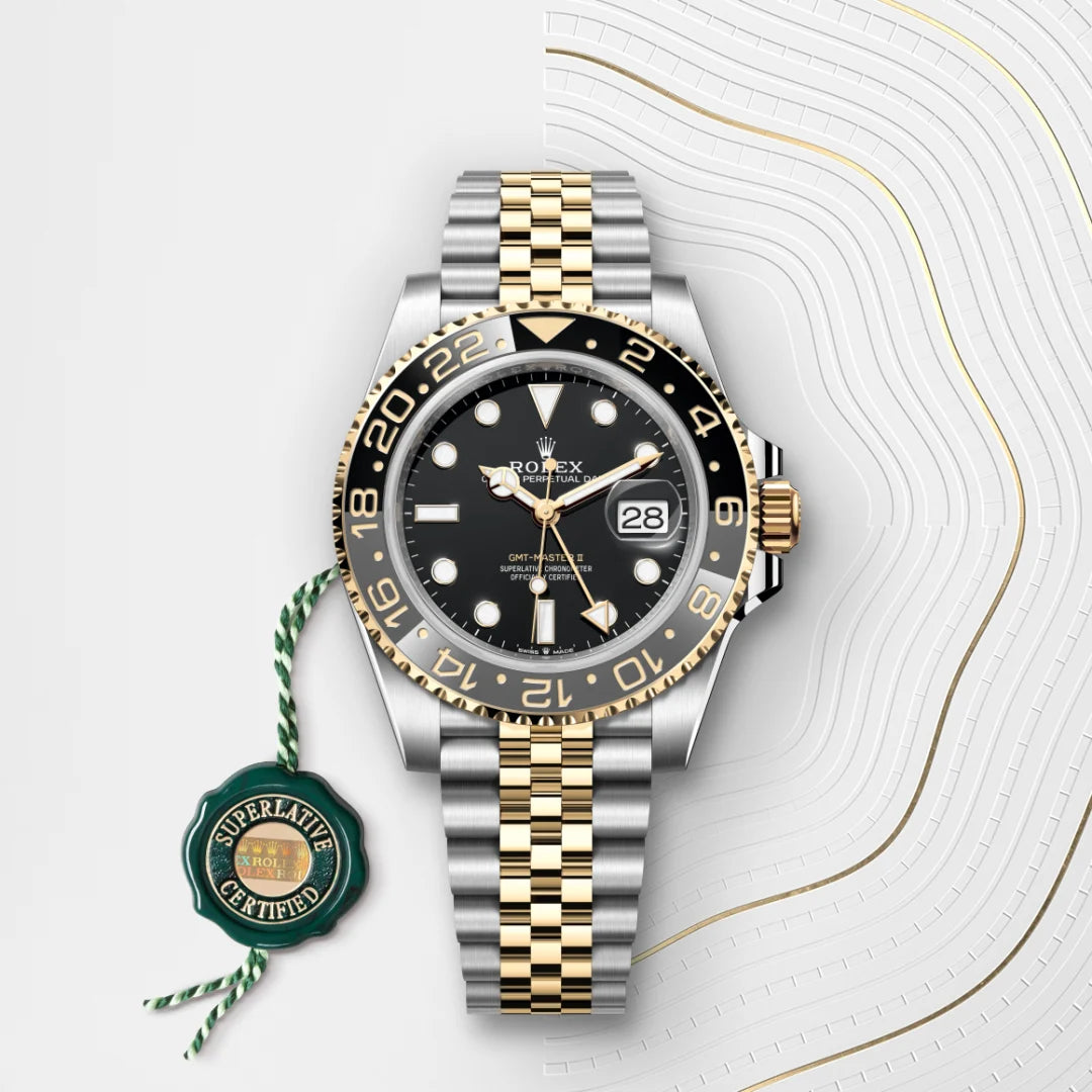 GMT-Master II  Oyster, 40 mm, Oystersteel and yellow gold  Reference 126713GRNR